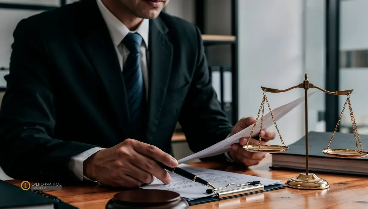 Personal injury lawyer evaluating evidence